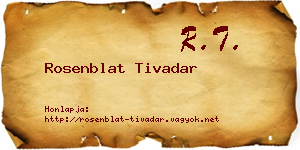 Rosenblat Tivadar névjegykártya