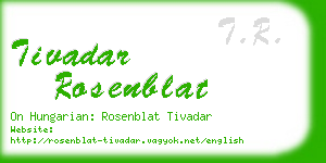 tivadar rosenblat business card